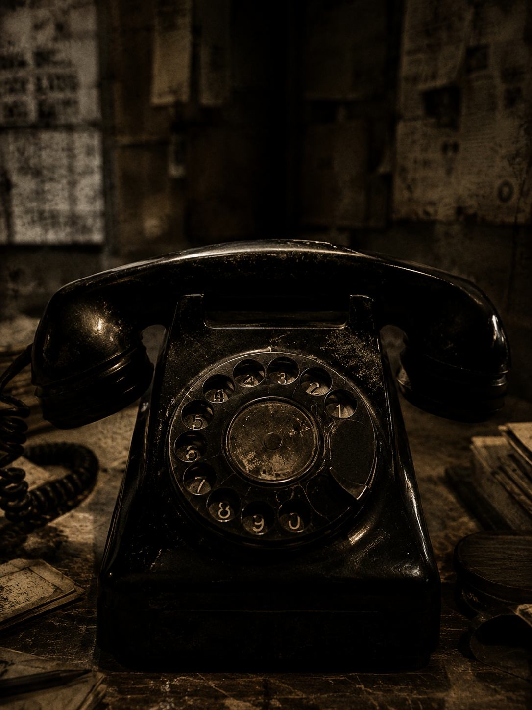 Telefone antigo utilizado para contato